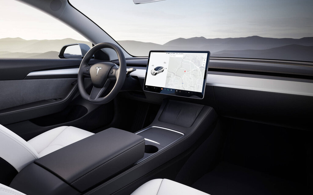 infotainment system in the Tesla Model 3