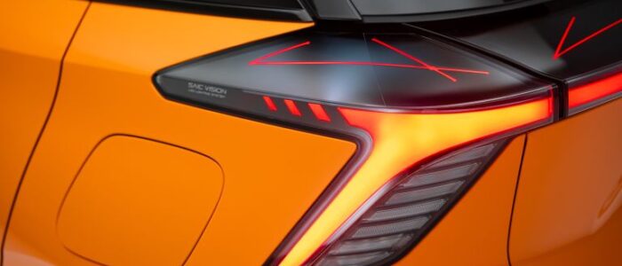 mg4 electric crossover rear light close look