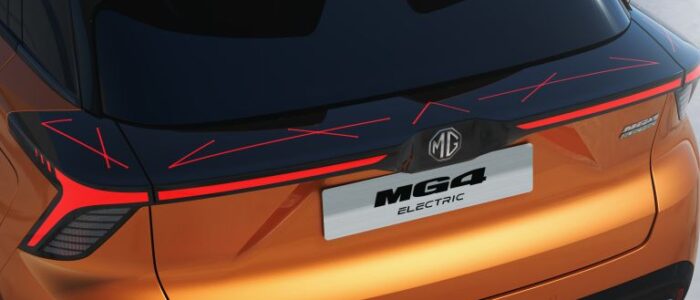 mg4 electric crossover rear close up look